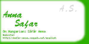 anna safar business card